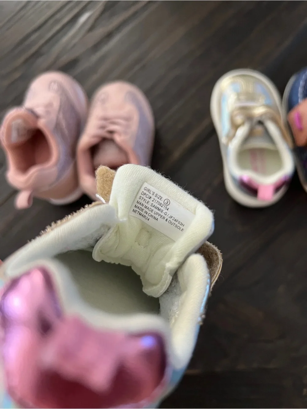 Lot of 3 Baby Girl Boat shoes and sneakers size 1-3